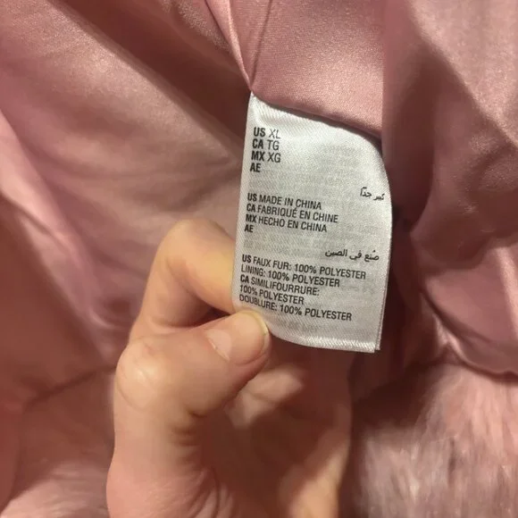 On 34th Collared Silver Pink Faux-Fur Jacket Size XL NWT - Picture 6 of 11